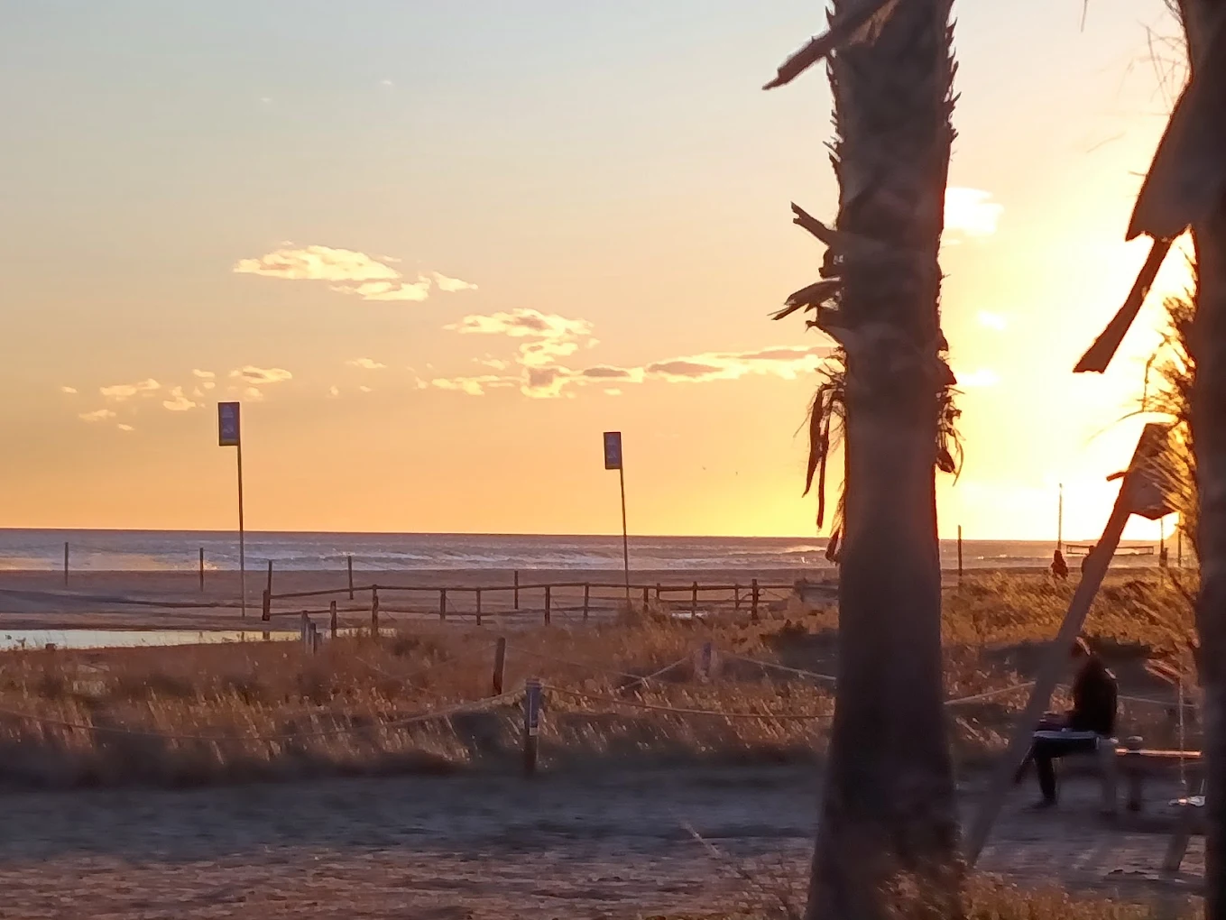 Sunset over Castelldefels beach near Barcelona
